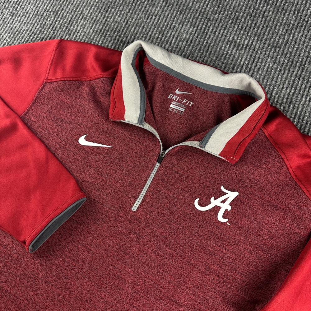 Nike Alabama Crimson Tide Dri-FIT Quarter Zip Pullover Mens XXL Red 30567X-AL1
